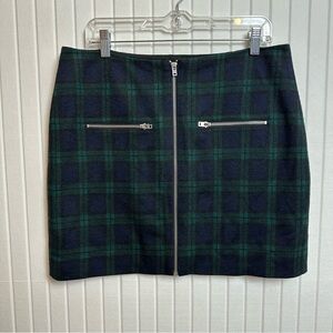 New! Madewell Green and Black Plaid Mini Skirt